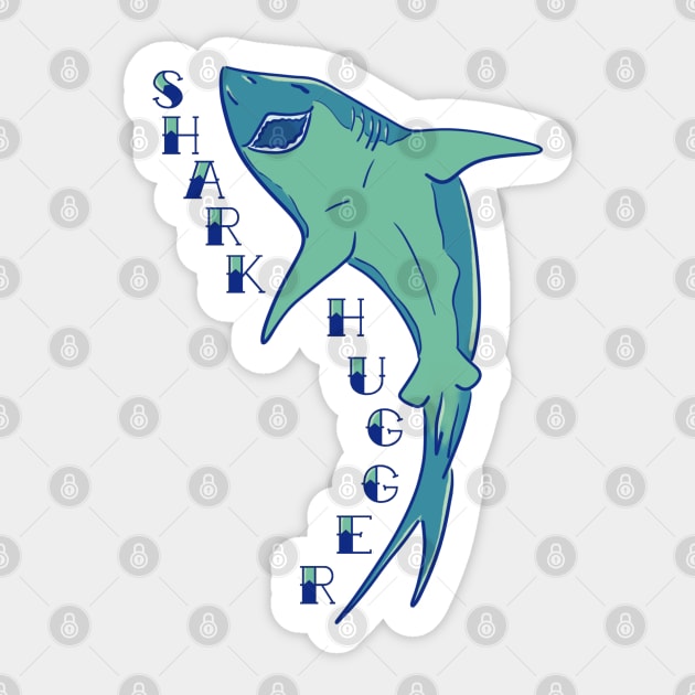 Shark Hugger Sticker by babygunz47